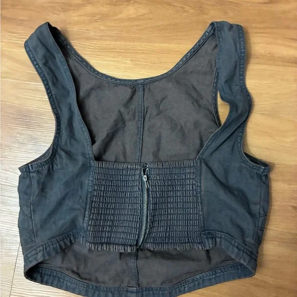 Free People Ryder Denim Smocked Tank Top Size M - Picture 5 of 6